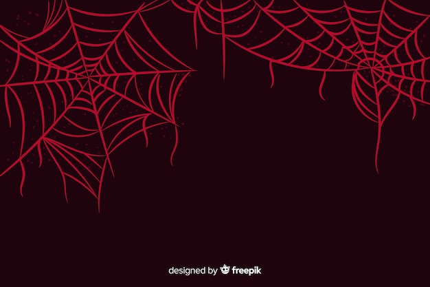 Vetor grátis fundo de dia das bruxas aranha vermelha web