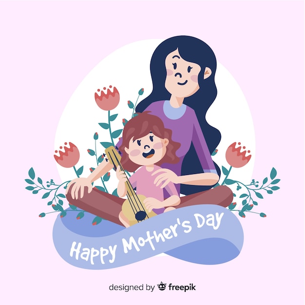 Fundo de dia das mães de mão desenhada
