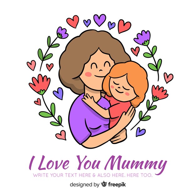 Fundo de dia das mães de mão desenhada