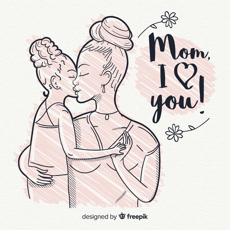 Vetor grátis fundo de dia das mães de mão desenhada