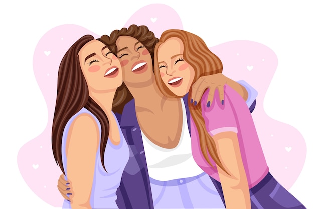 Fundo Desenho Bonito De Meninas Sentadas Uma Ao Lado Da Outra Fundo, Imagem  Bff Para Desenhar, Jovem, Desenho Imagem de plano de fundo para download  gratuito