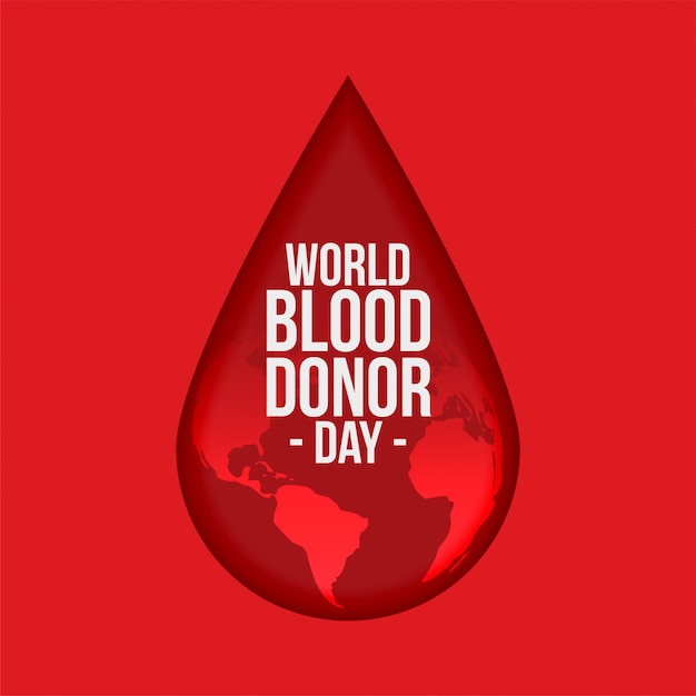 Vetor grátis fundo de dia de doador de sangue do mundo
