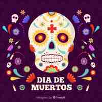 Vetor grátis fundo de dia de muertos de design plano