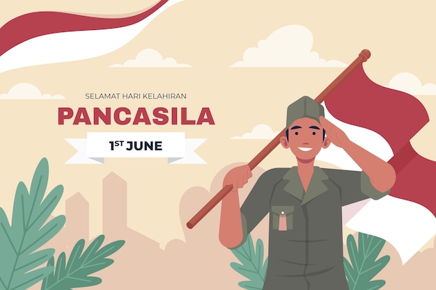 Fundo de dia de pancasila plana