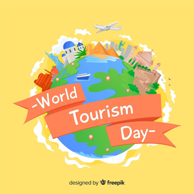 Fundo de dia de turismo de design plano