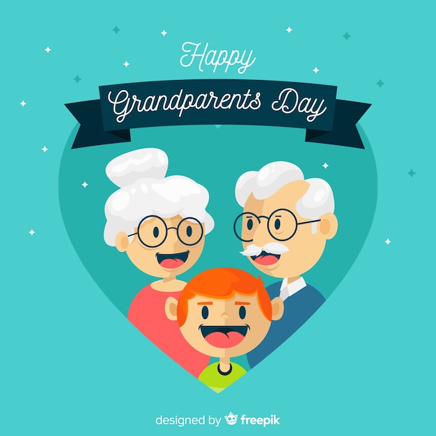 Vetor grátis fundo de dia dos avós com coração
