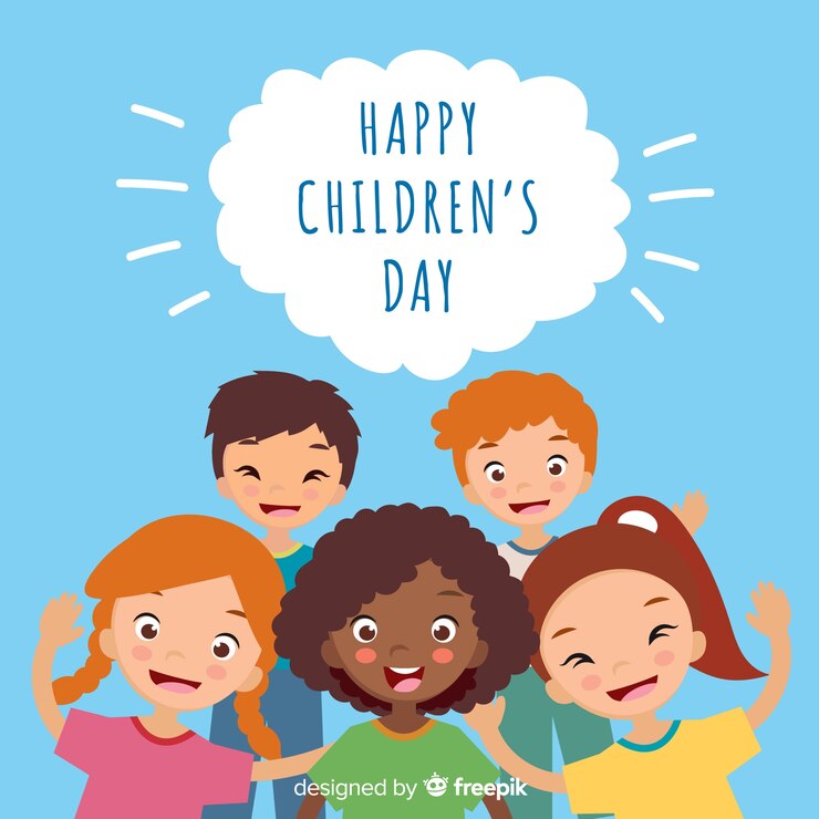 Vetor grátis fundo de dia feliz infantil em design plano