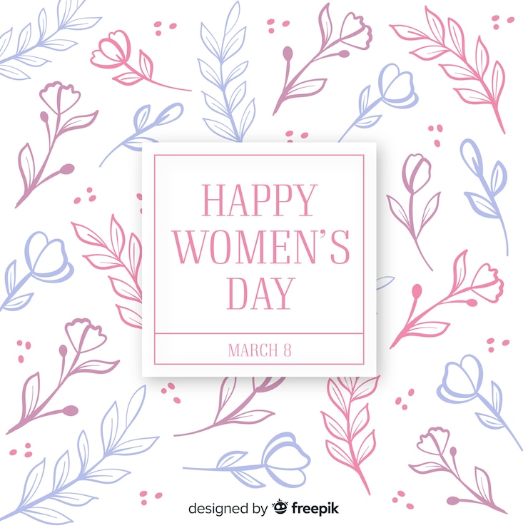Vetor grátis fundo de dia floral feminino