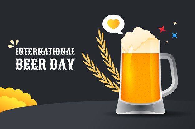 Fundo de dia internacional da cerveja gradiente