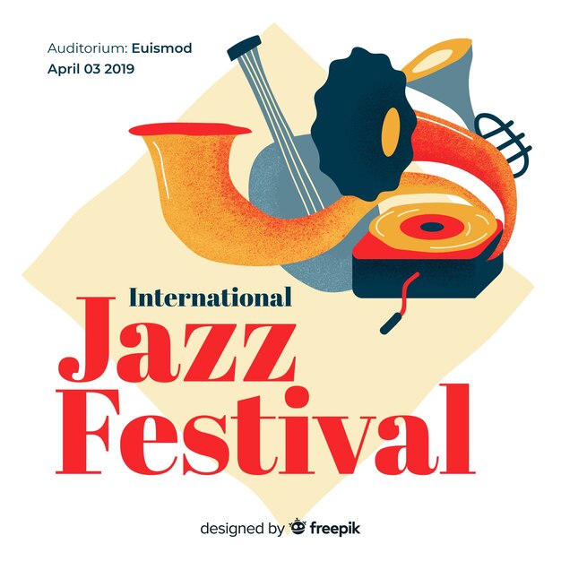 Fundo de dia internacional de jazz vintage