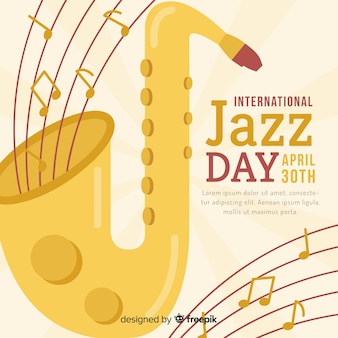 Fundo de dia internacional jazz plana