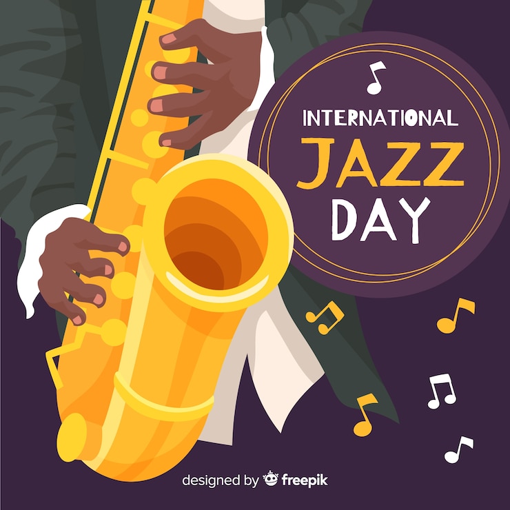 Vetor grátis fundo de dia internacional jazz plana
