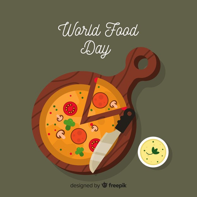 Fundo de dia mundial da comida com pizza