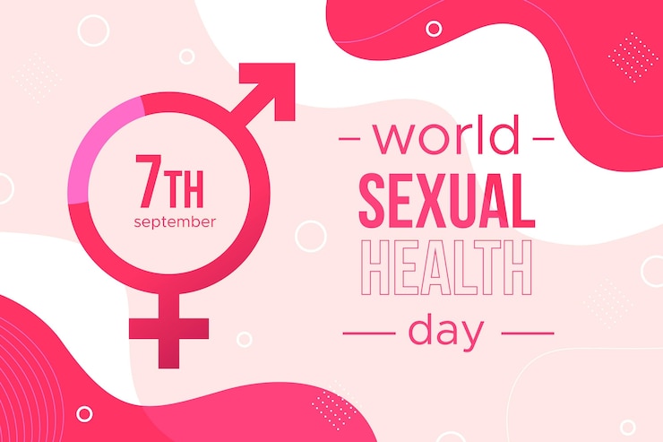 Vetor grátis fundo de dia mundial da saúde sexual com sinais de gênero
