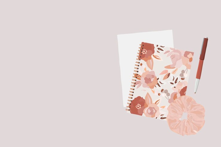 Vetor grátis fundo de diário fofo, borda de papelaria em vetor de design feminino rosa