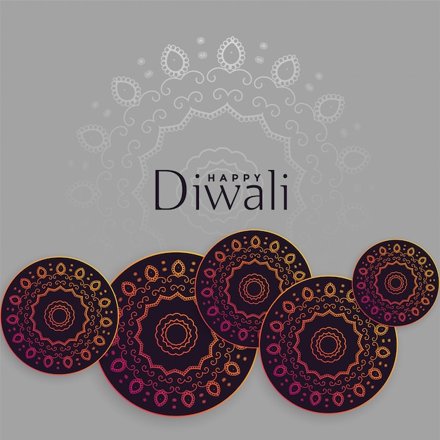 Fundo de diwali com design de decoração de mandala