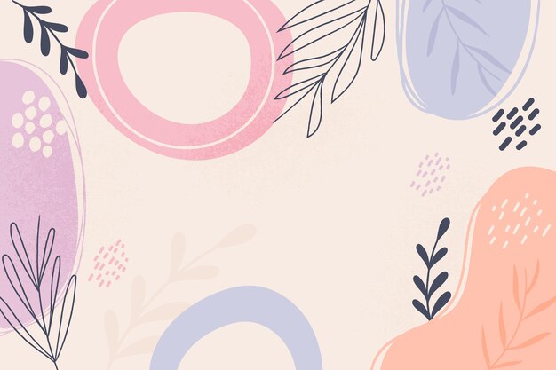 Fundo de doodle abstrato de design plano desenhado à mão
