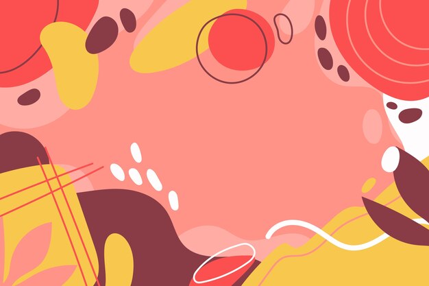 Fundo de doodle abstrato de design plano desenhado à mão