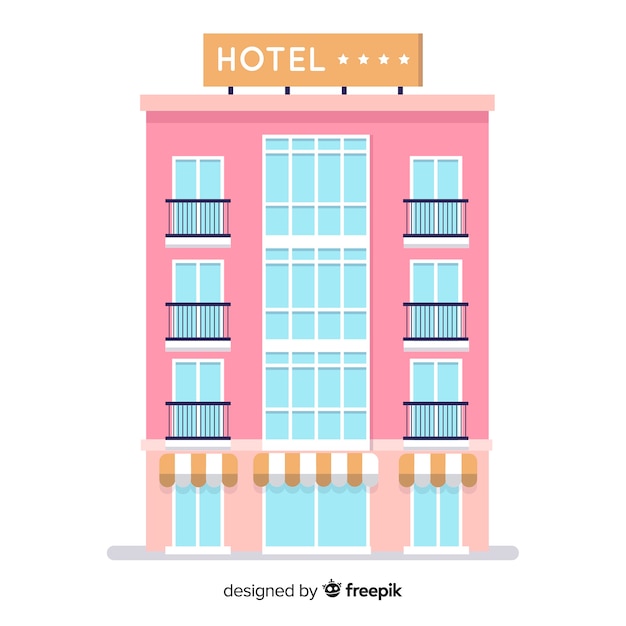Fundo de edifício de hotel Flat
