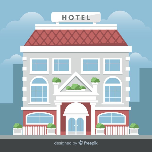 Fundo de edifício de hotel Flat