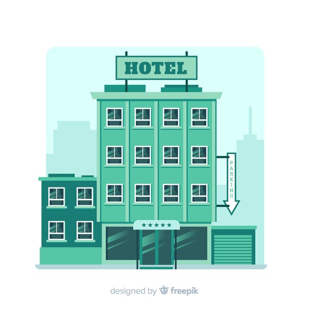 Fundo de edifício de hotel Flat