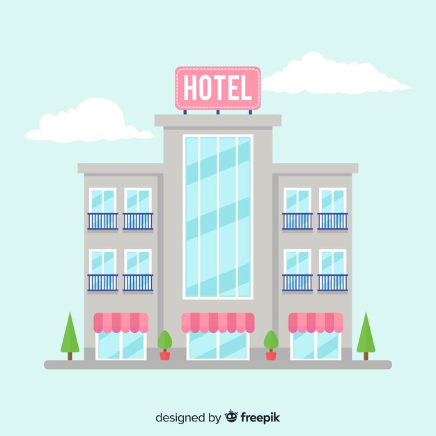 Fundo de edifício de hotel Flat
