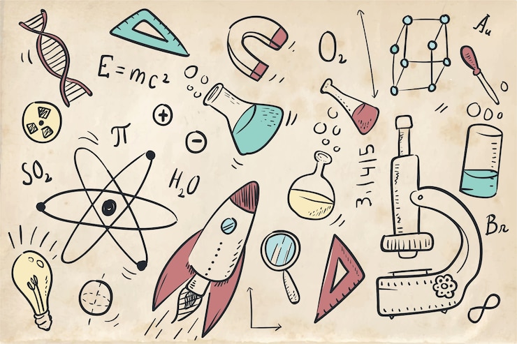 Vetor grátis fundo de educação científica vintage