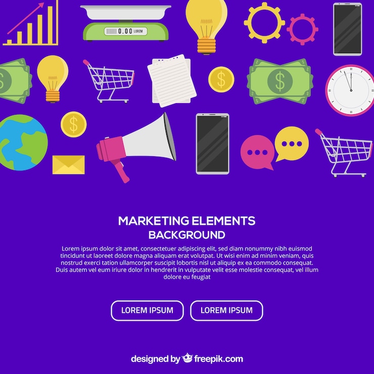 Vetor grátis fundo de elementos de marketing
