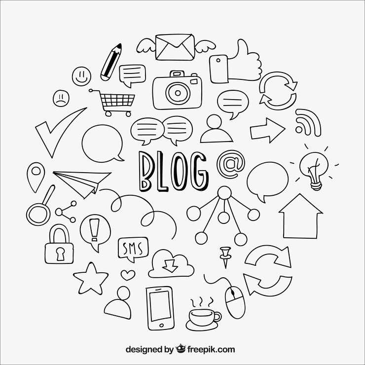 Vetor grátis fundo de elementos esboços de blog
