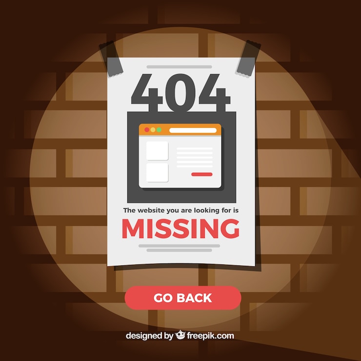 Vetor grátis fundo de erro 404 com papel faltando