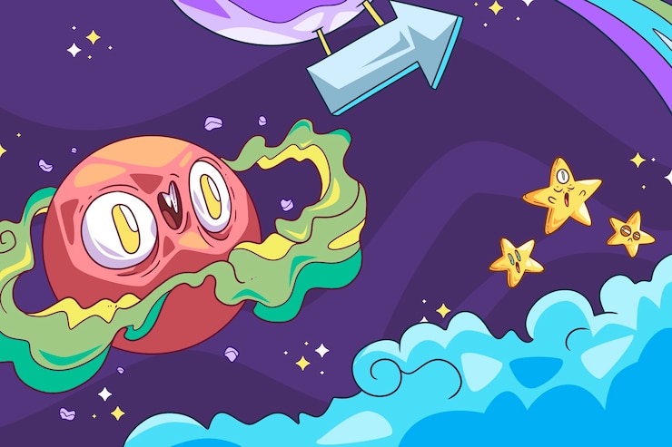 Vetor grátis fundo de espaço de estilo louco