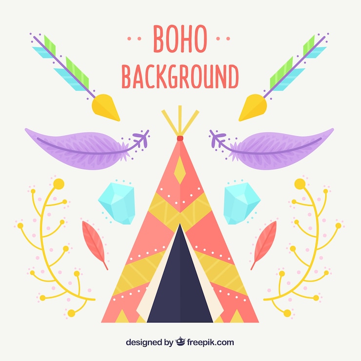 Vetor grátis fundo de estilo boho com design plano