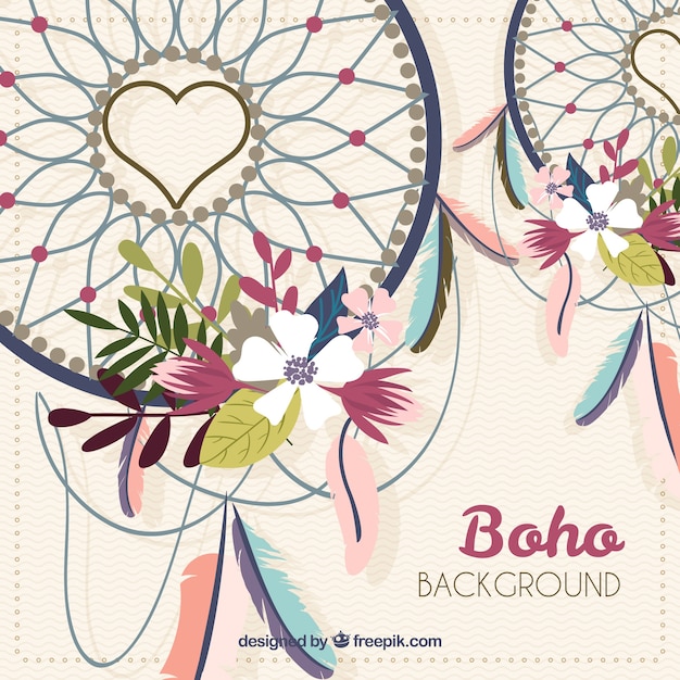 Fundo de estilo boho com design plano