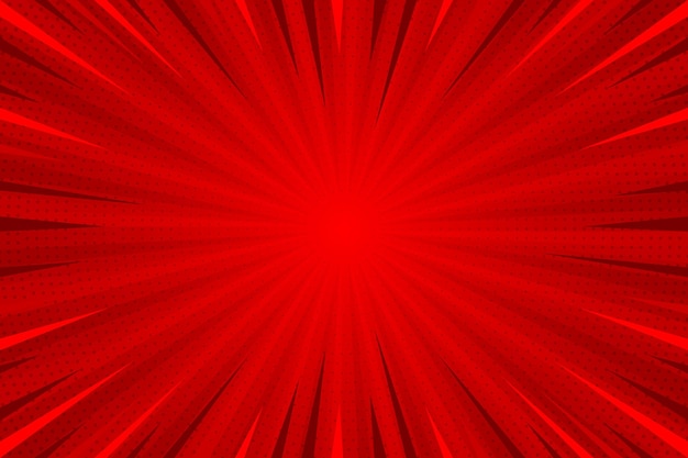 Fundo de estilo cômico vermelho de design plano