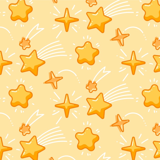 Vetor grátis fundo de estrela amarela desenhado à mão
