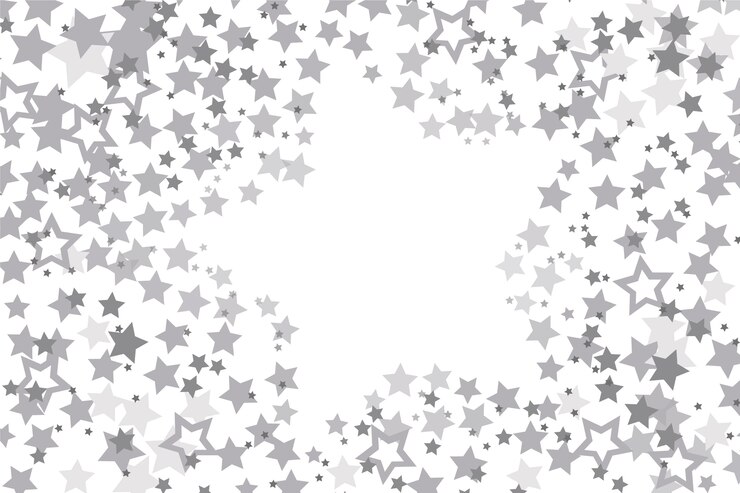 Vetor grátis fundo de estrelas prateadas de design plano