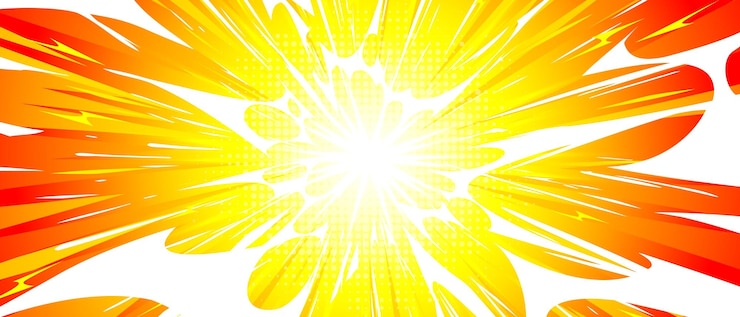 Vetor grátis fundo de explosão amarelo de anime