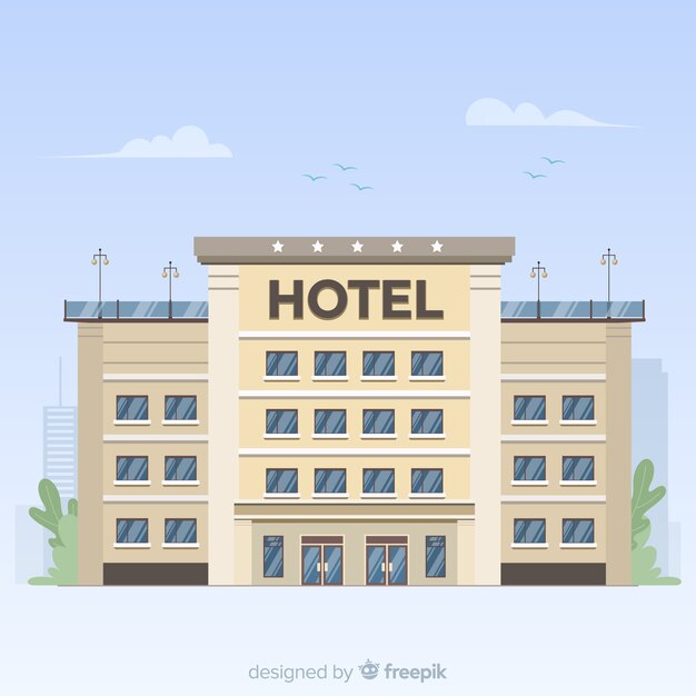 Fundo de fachada plana hotel