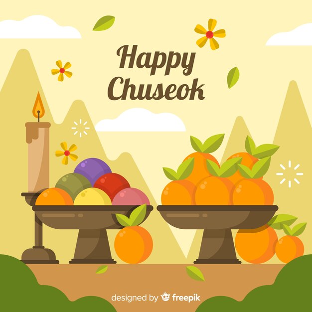 Fundo, de, feliz, coreano, chuseok