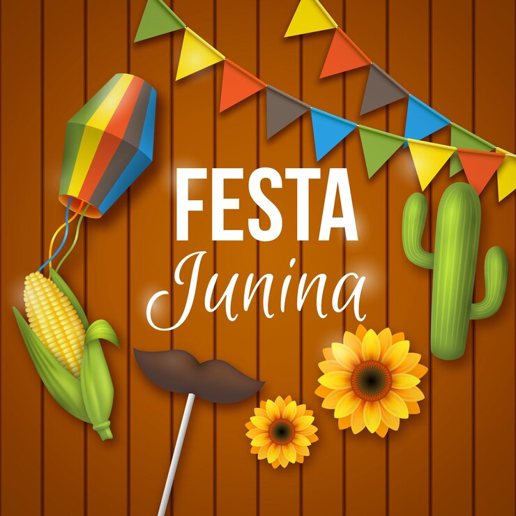 Vetor grátis fundo de festa junina realista
