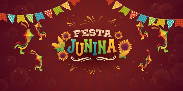 Vetor grátis fundo de festa junina realista