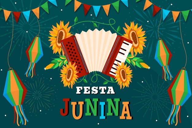 Fundo de festas juninas desenhado a mão