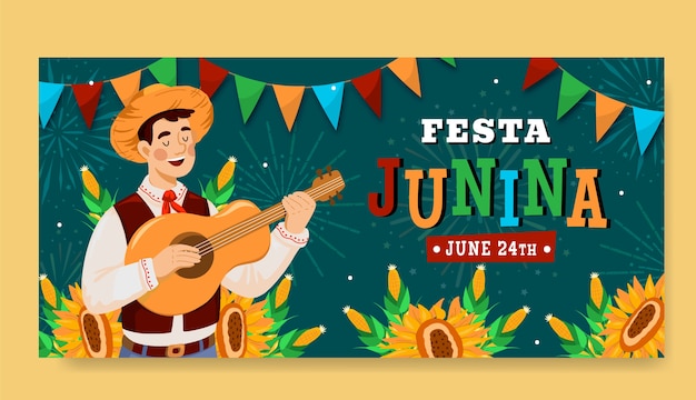 Vetor grátis fundo de festas juninas desenhado a mão