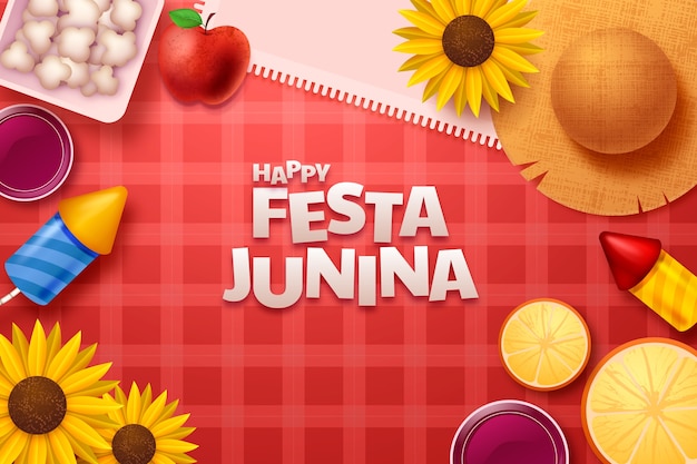 Vetor grátis fundo de festas juninas realista