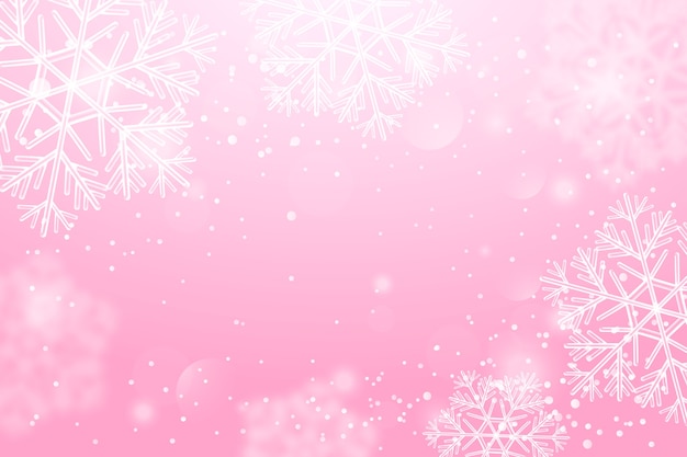 Vetor grátis fundo de floco de neve rosa realista