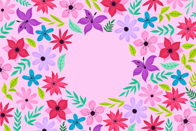 Fundo de flores desenhado à mão