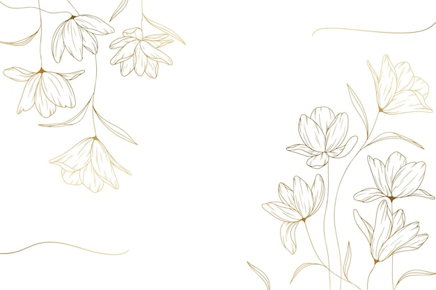Fundo de flores desenhado à mão