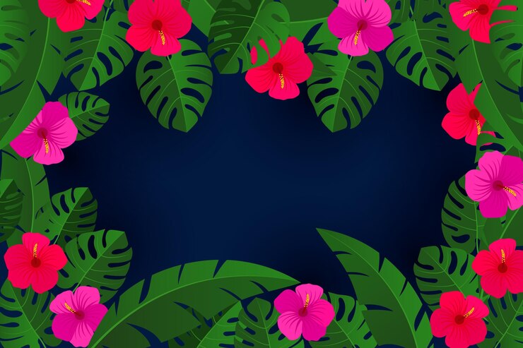 Vetor grátis fundo de flores e folhas para comunicação por vídeo