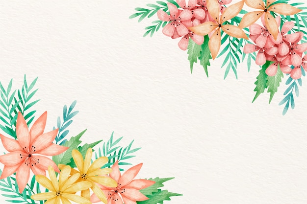 Fundo de flores em aquarela em tons pastel