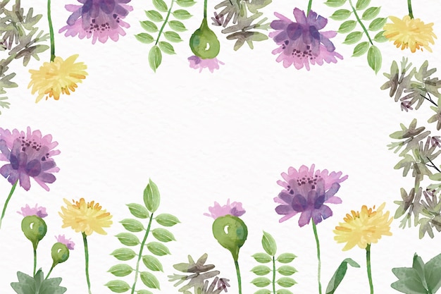 Fundo de flores em aquarela em tons pastel